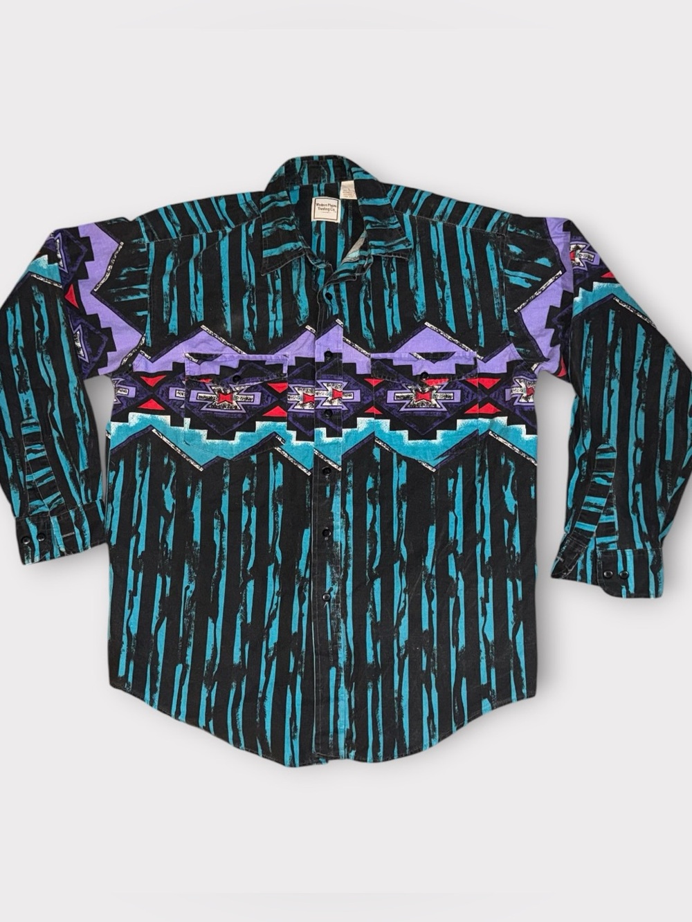 Vintage 90s western plains trading co southwestern button down shirt sz L